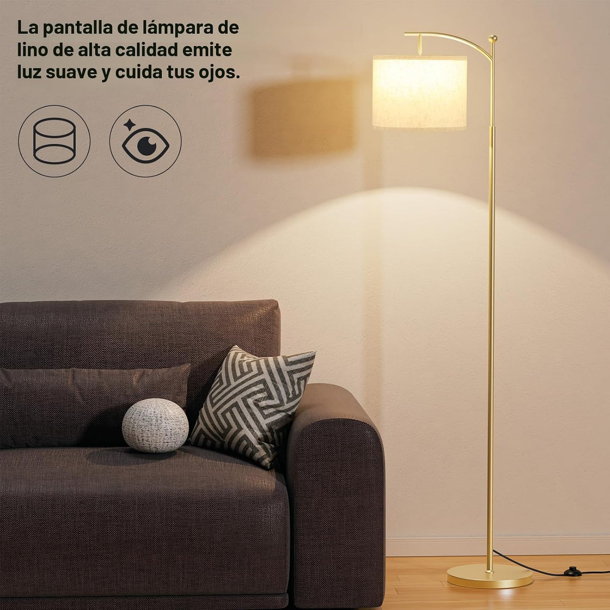 Ambimall Lámpara de pie de 60 pulgadas con 3 temperaturas de color,...