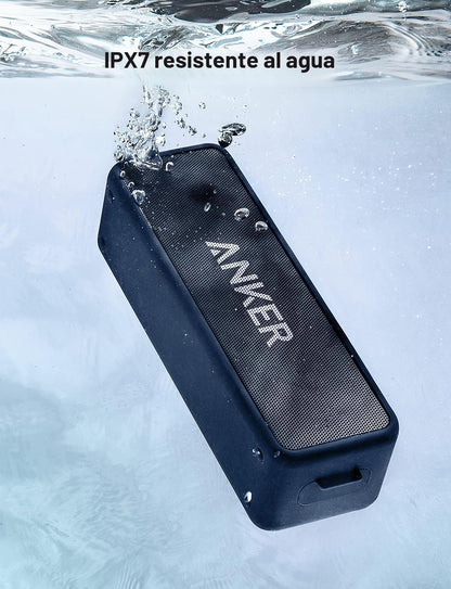 Anker soundcore 2 Altavoz Bluetooth portátil, sonido estéreo, IPX7...
