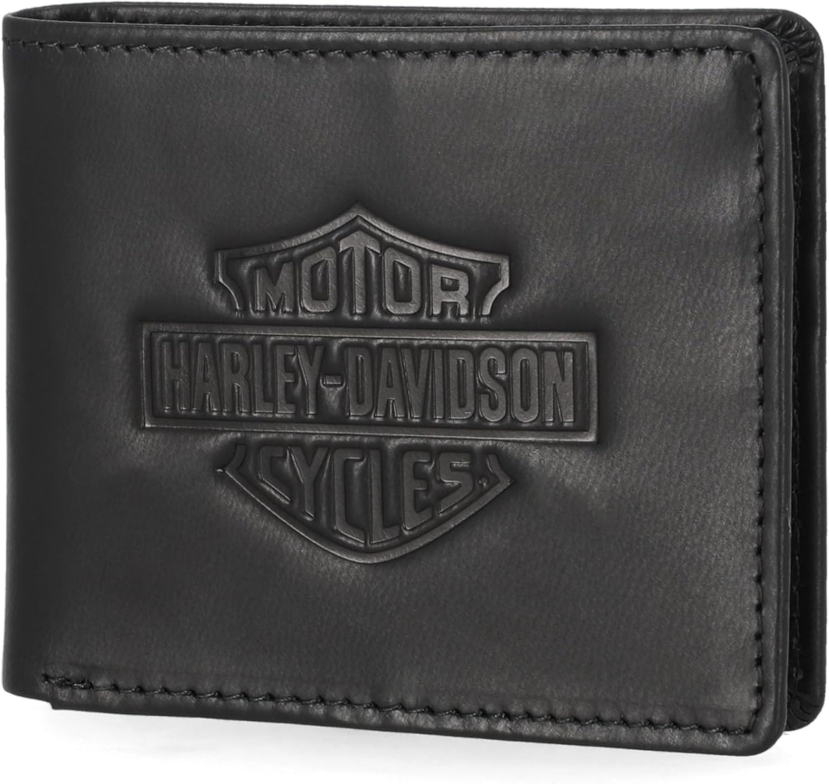 Harley-Davidson Cartera de cuero genuino con bloqueo RFID para hombre