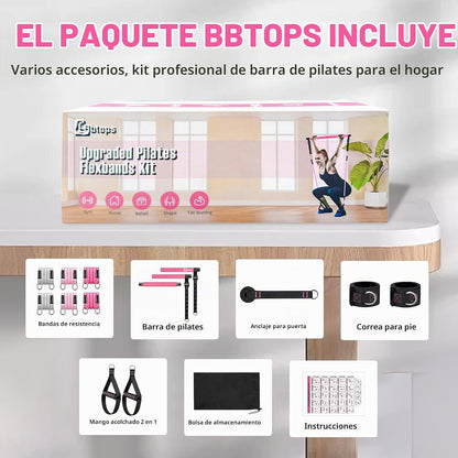 Kit de barra de pilates Bbtops con bandas de resistencia, barra de...