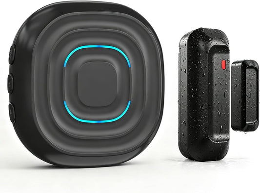 SanJie Timbre de puerta, alarma de puerta 2 en 1 con timbre único o...