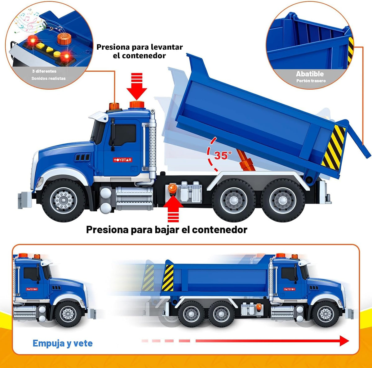 Bstoyder Juguetes para niños de 3, 4, 5, 6, 7, 8 años, camión volqu...