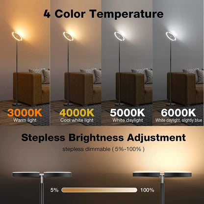 SIBRILLE Lámpara de pie LED \u2013 Lámpara de pie alta regulable co...