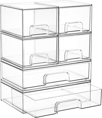 Vtopmart Juego de 6 cajones de almacenamiento apilables, cubos | Ca...
