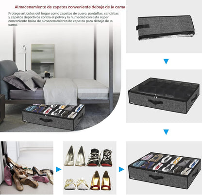 Onlyeasy Organizador de Almacenamiento de Zapatos Debajo de la Cama...