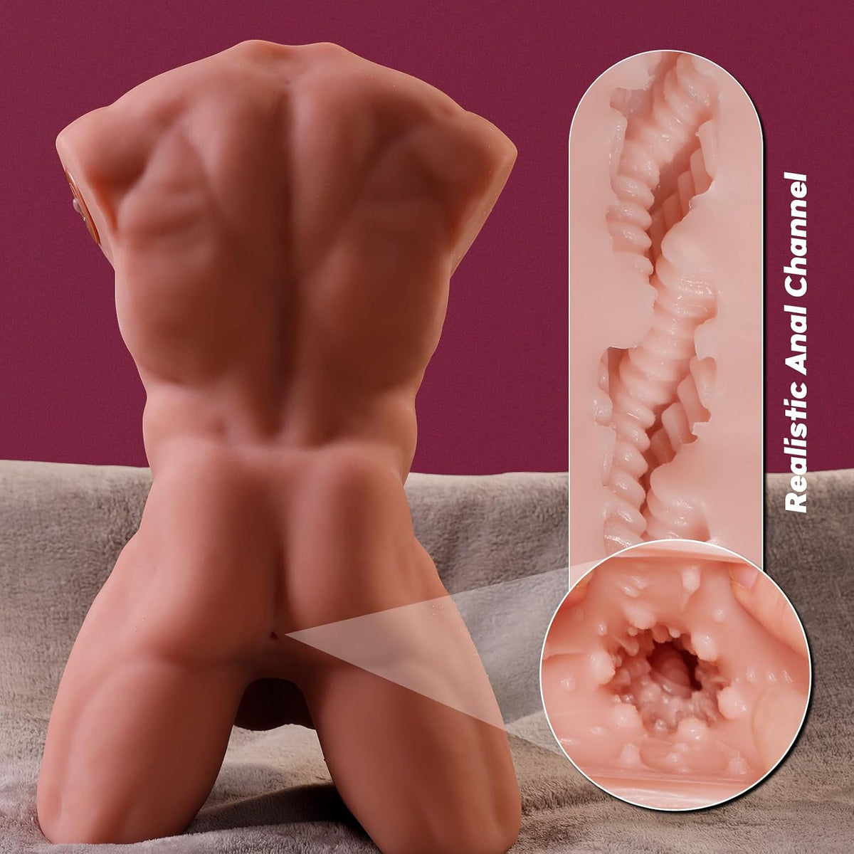 Muñeca sexual masculina de 11LB con consolador de control de aplica...