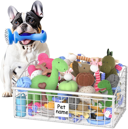 Kaiferty Cesta indestructible de juguetes para perros, caja de jugu...