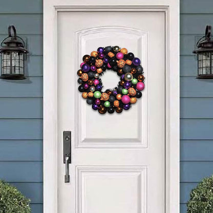 Corona de bola de Halloween de 18 pulgadas con luces y adornos de c...