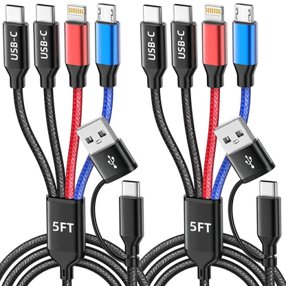 Cable de carga múltiple 4 en 2, cables de carga USBA\/C para múltip...