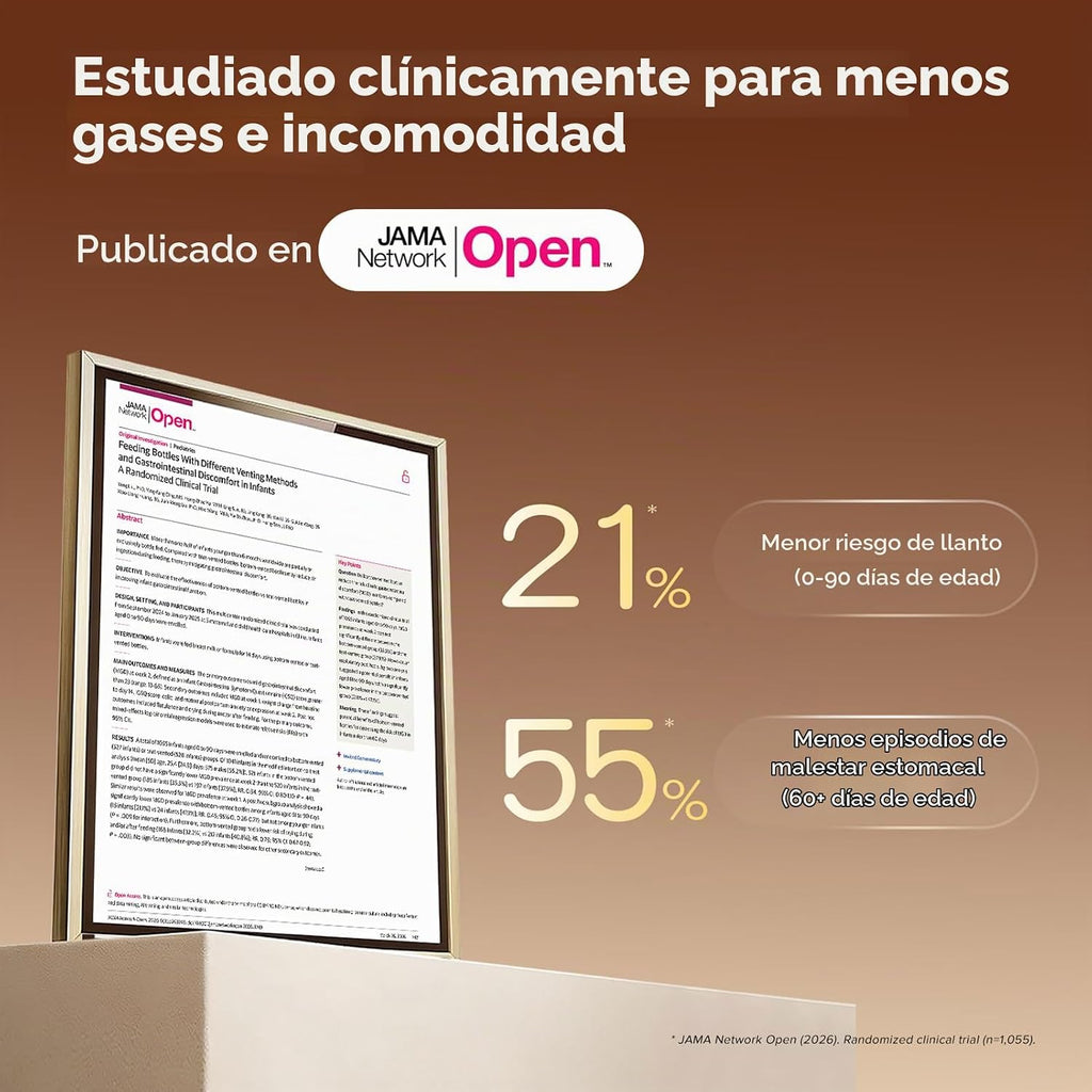 Thyseed Biberón de vidrio anticólico para bebés amamantados, alimen...
