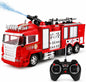 Camión de bomberos a control remoto de rescate RC que dispara agua...