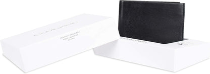 Calvin Klein Billetera plegable minimalista de cuero RFID para homb...
