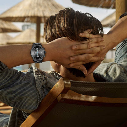 GOLDEN HOUR Fashion Business - Relojes para hombre con cronógrafo,...