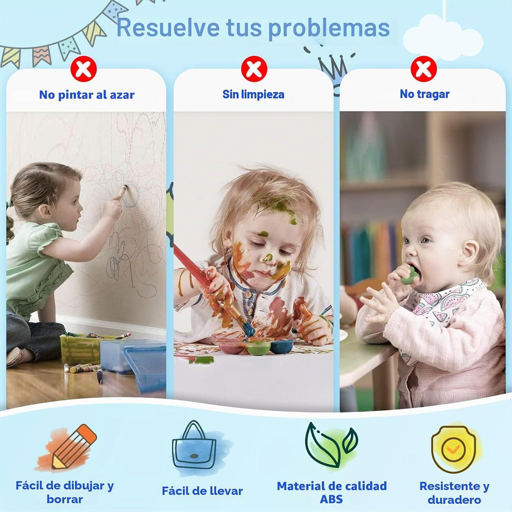 Kikidex Juguetes para niños de 1 a 3 años, tablero magnético de dib...