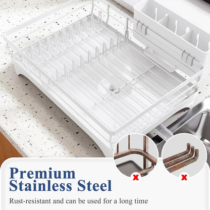 SNTD Escurridor de platos para encimera de cocina, 11.8 pulgadas de...