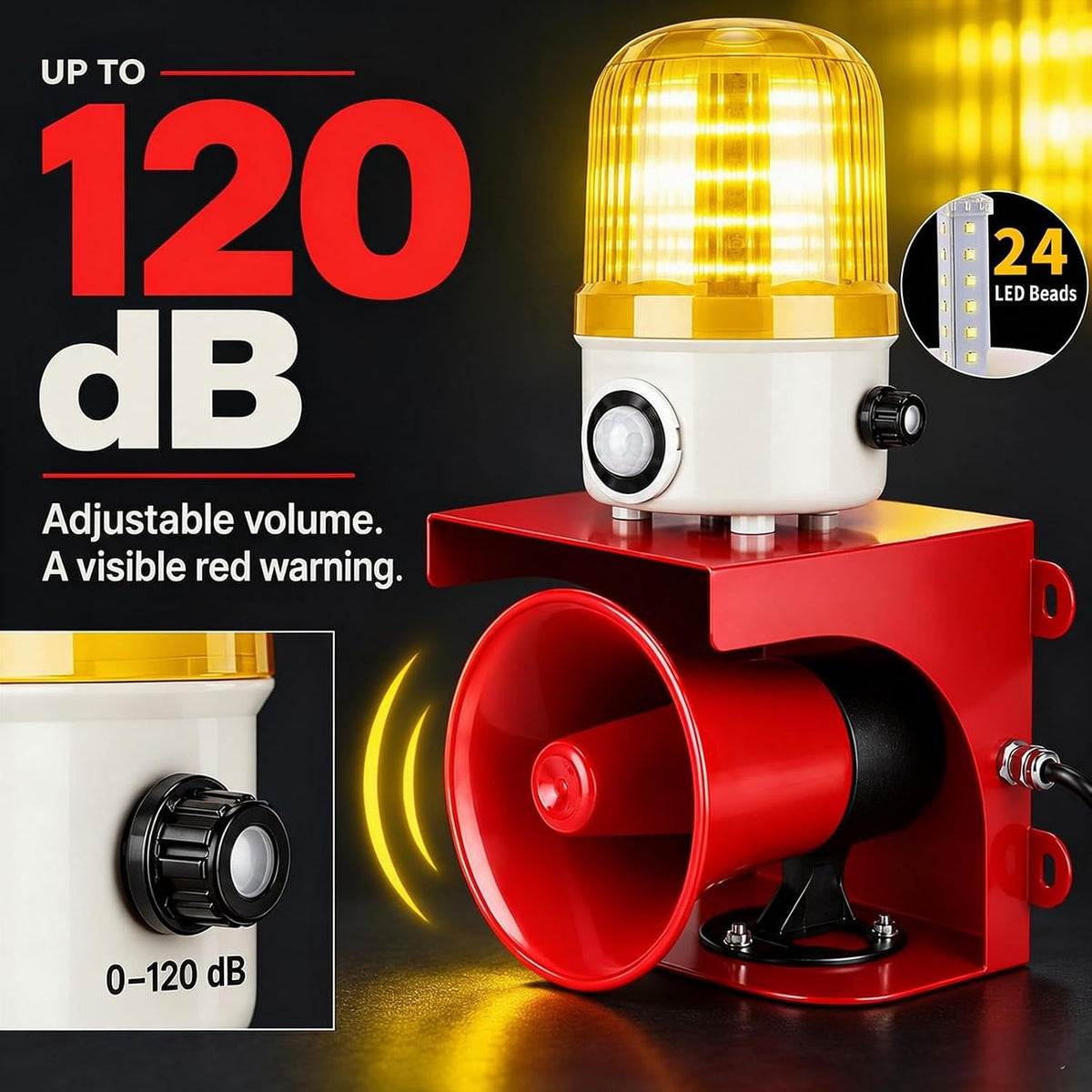 Alarma con sensor de movimiento AC110V con detección humana, sirena...