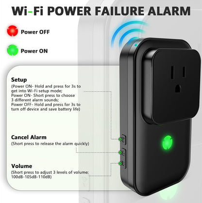 Alarma de corte de energía WiFi, alarma de corte de energía del con...