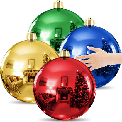 Zubebe 4 piezas de esferas de adorno de Navidad extra grandes para...