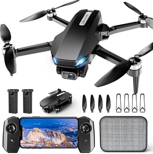 Drone 2K con cámara para adultos y principiantes, mini dron con 2 b...