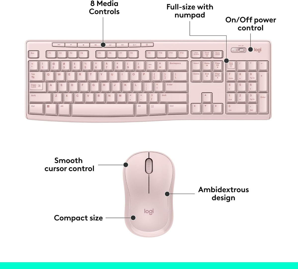 Logitech MK270 Combo de teclado y mouse inalámbricos de tamaño comp...