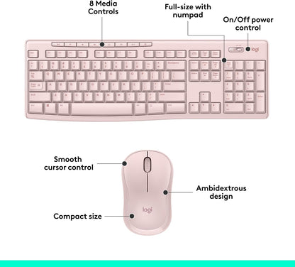 Logitech MK270 Combo de teclado y mouse inalámbricos de tamaño comp...