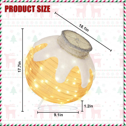 Tngan 1 adorno de Navidad iluminado para exteriores, 80 LED, color...