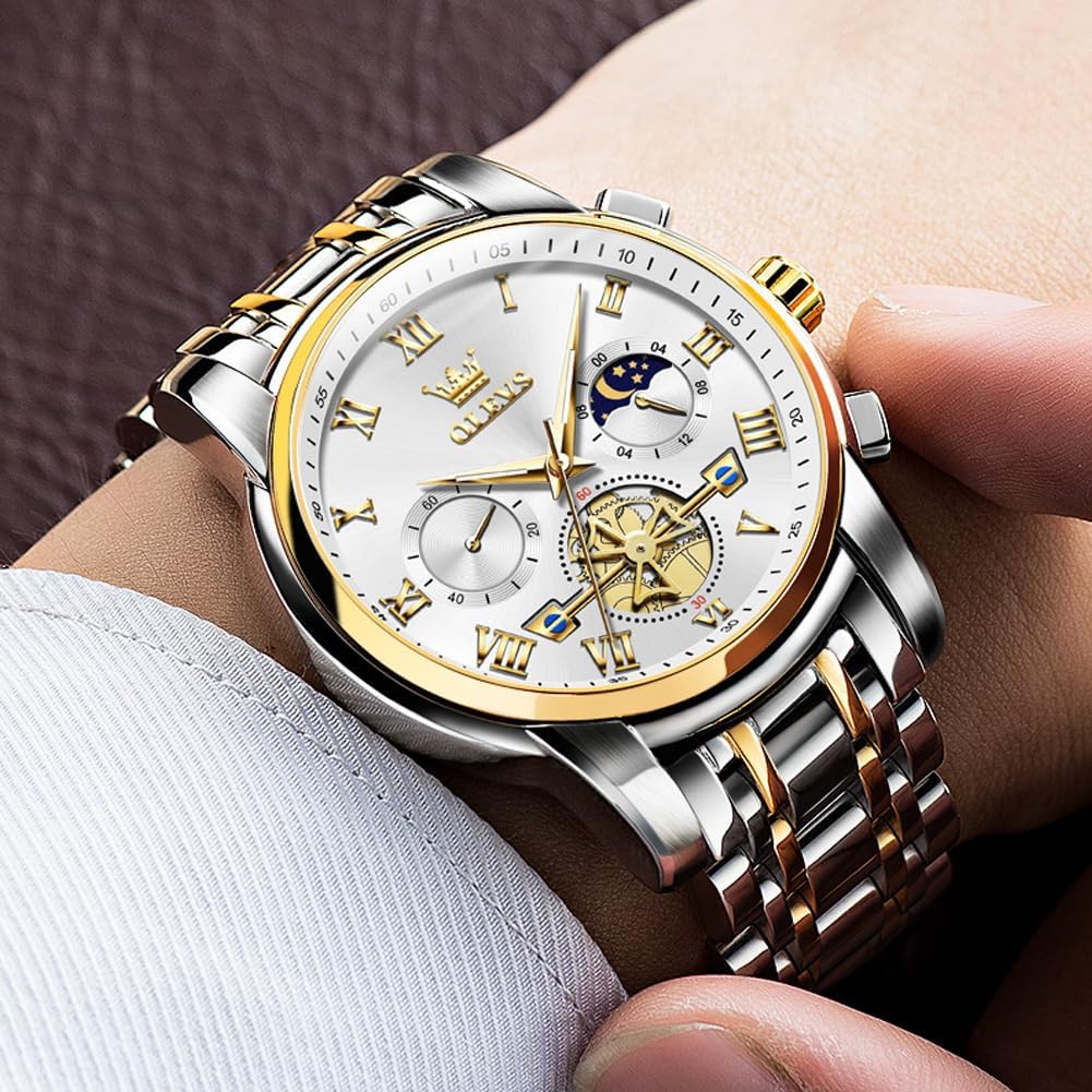 OLEVS Relojes para hombre, resistente al agua, de lujo, gran cara,...