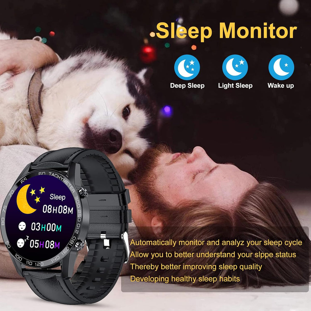 FILIEKEU Reloj inteligente para hombre para Android iOS, llamadas B...