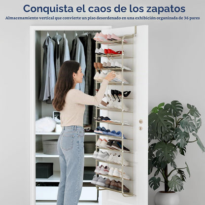 Whitmor 36 pares de organizadores de zapatos para colgar sobre la p...