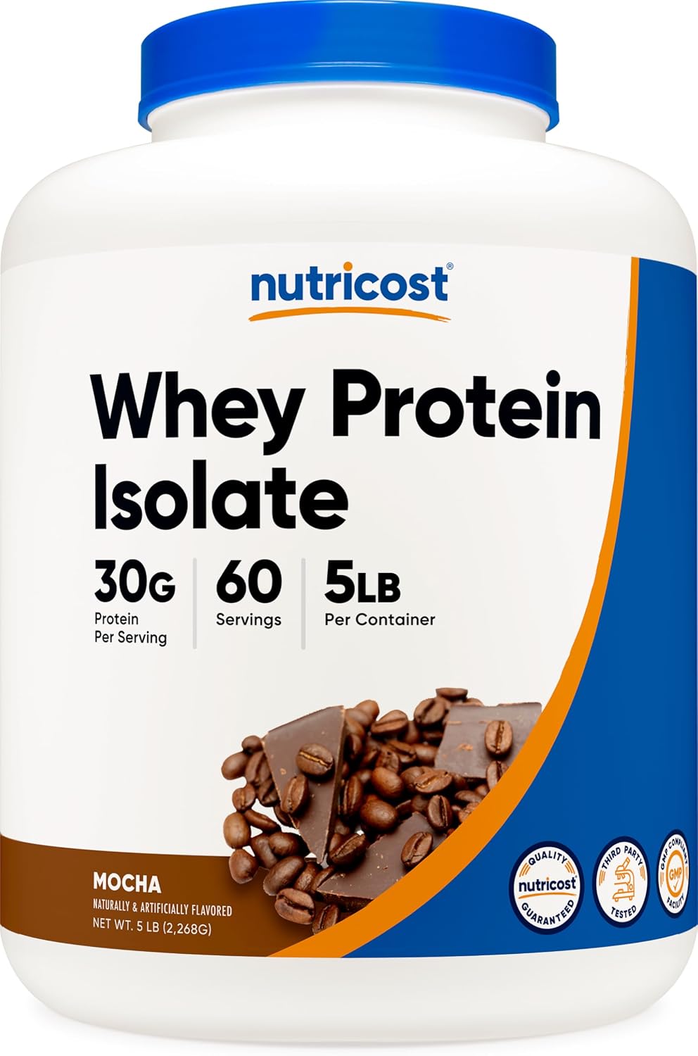 Nutricost - Aislado de proteína de suero (Mocha) 5 libras - Sin glu...