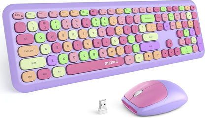 MOFII - Combo de teclado y mouse inalámbricos, teclado silencioso i...