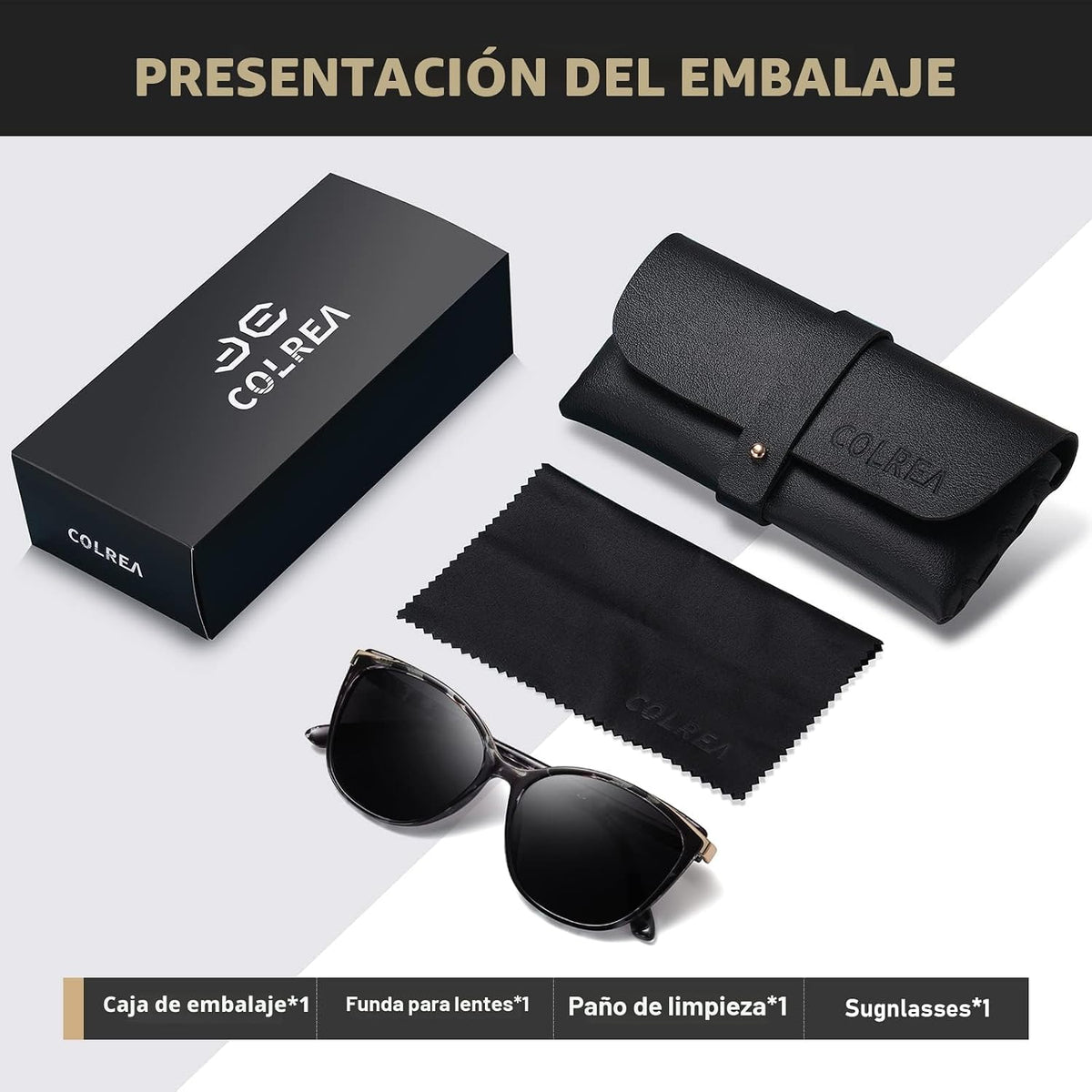 Colrea Gafas de Sol Modernas con Forma de Ojo de Gato para Mujer, E...