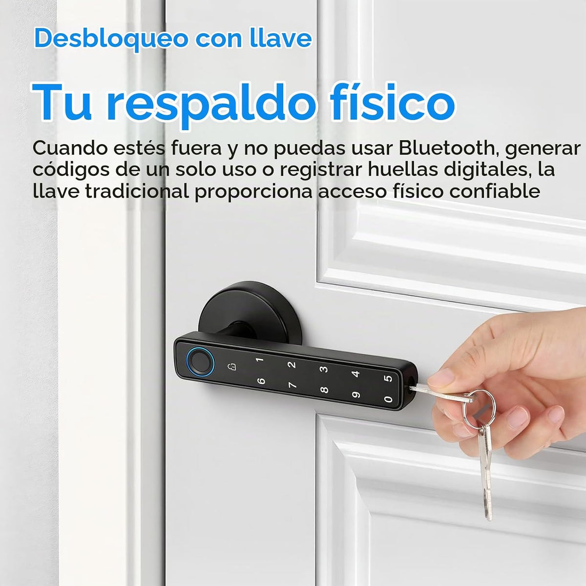 Cerradura de puerta inteligente con perilla, cerraduras de puerta d...