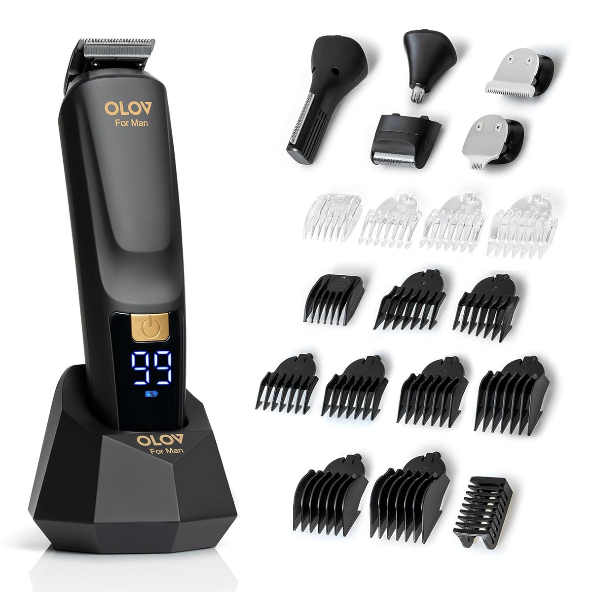 OLOV For Man Cortadora de barba, kit de aseo todo en uno para hombr...
