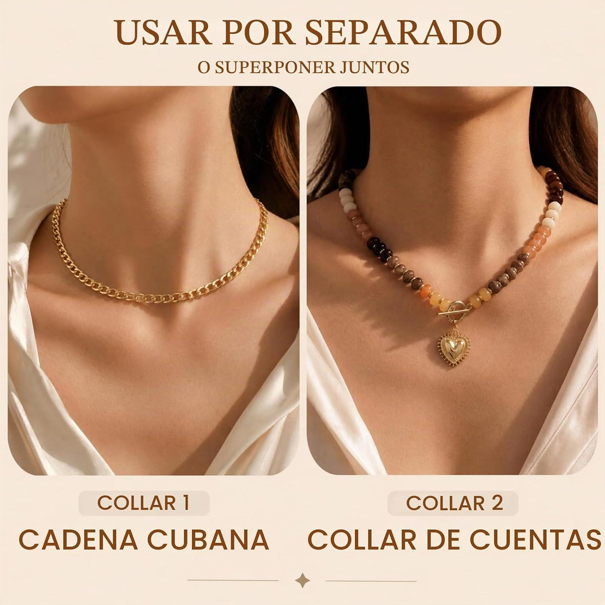 kdraco Collares con cuentas de piedras preciosas coloridas y gruesa...