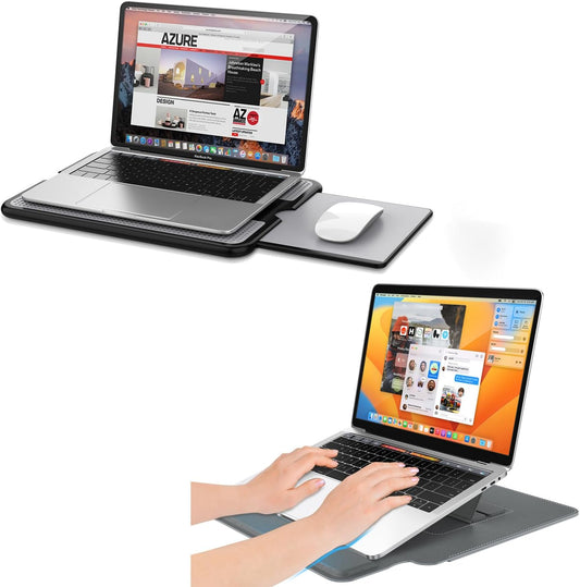 AboveTEK Escritorio portátil para laptop con alfombrilla retráctil...