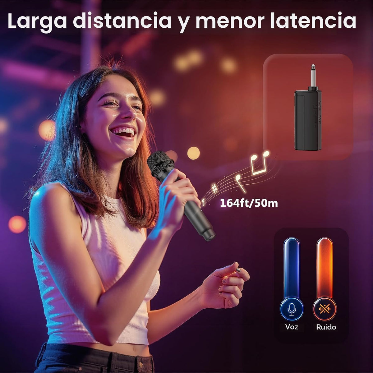 Micrófonos inalámbricos, sistema de micrófono dinámico inalámbrico...