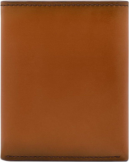 Fossil Billetera triple de cuero para hombre, Sillín bruñido, Trifold