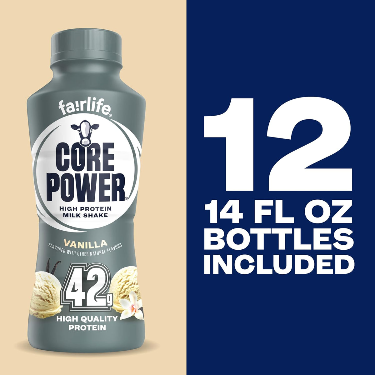 Core Power Fairlife Elite - Botella de batido de leche con alto con...