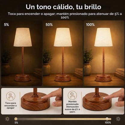 Lámpara de mesa inalámbrica recargable, lámpara de noche con pilas,...