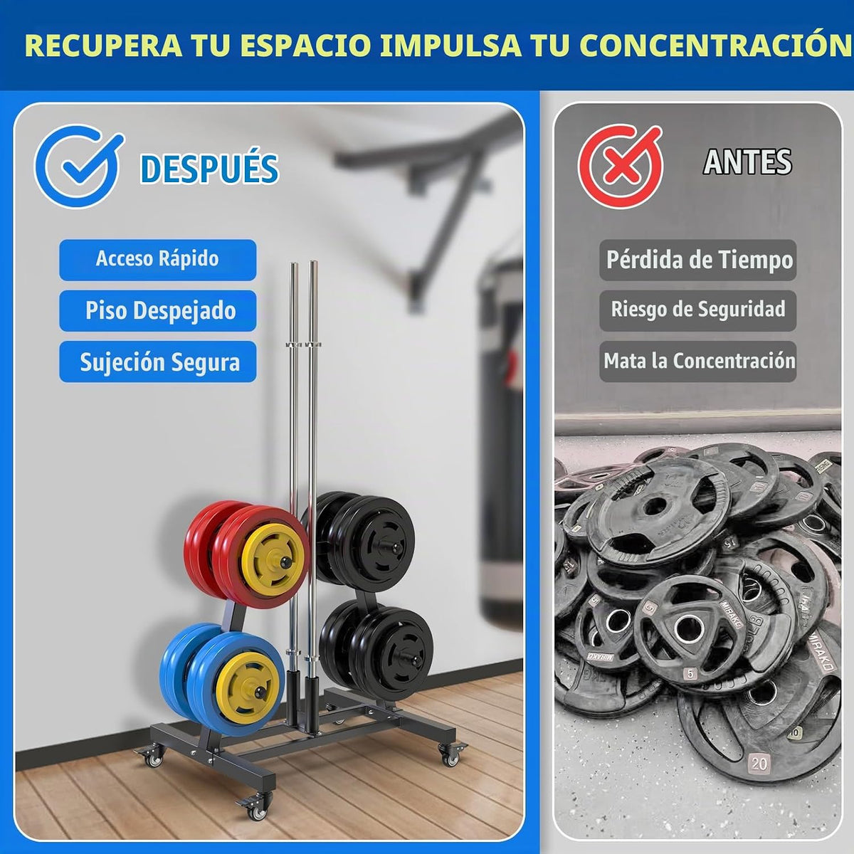 Kipika Soporte para árbol de placas de pesas, soporte para pesas de...