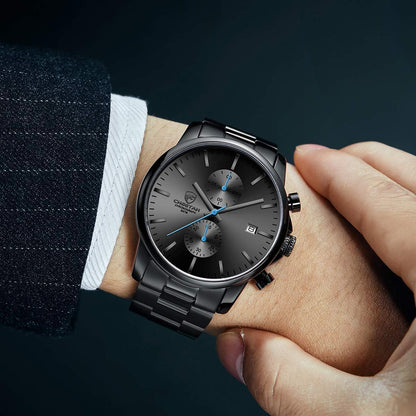 GOLDEN HOUR Fashion Business - Relojes para hombre con cronógrafo,...