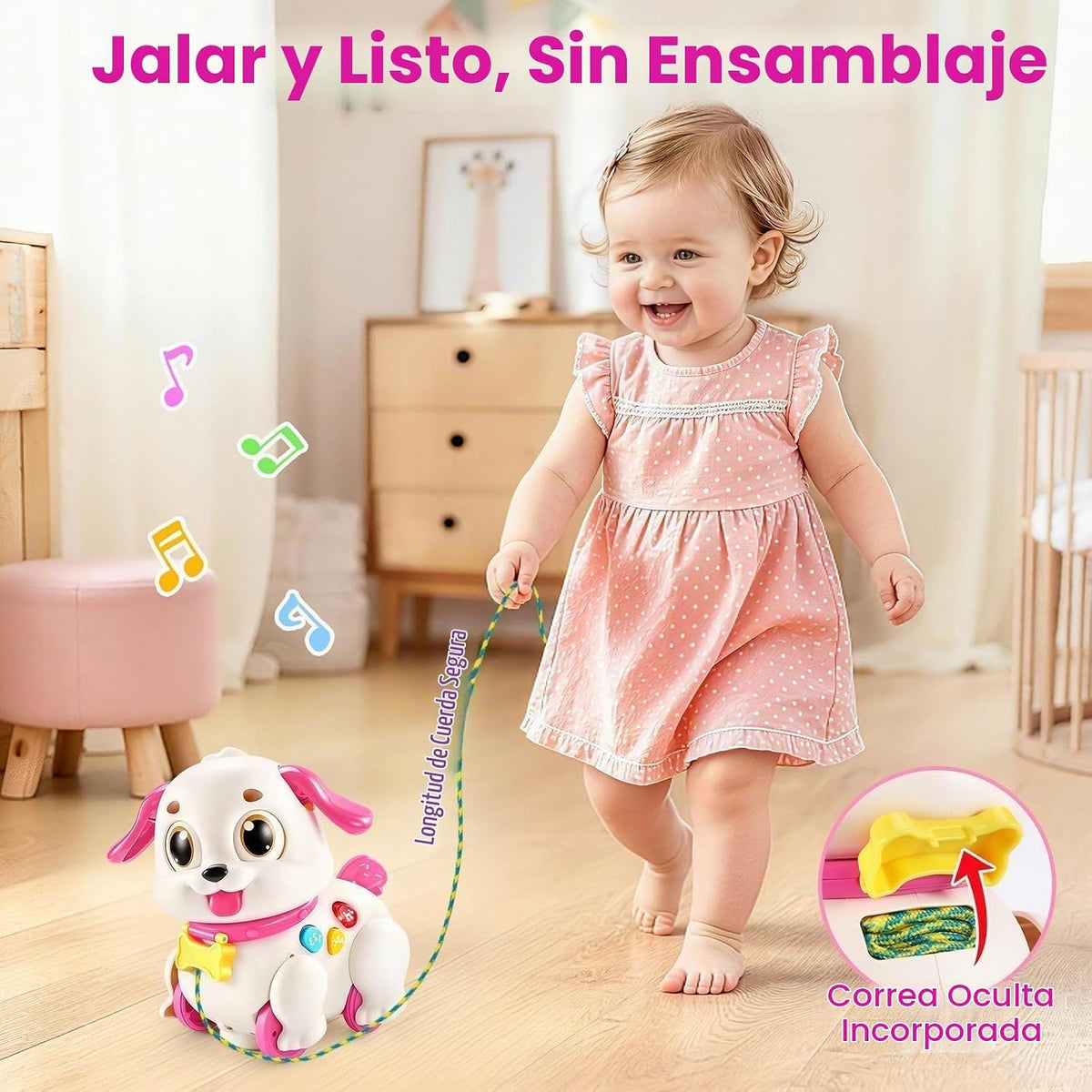 Yunaking Juguete musical para cachorros de 1 año, juguetes para beb...