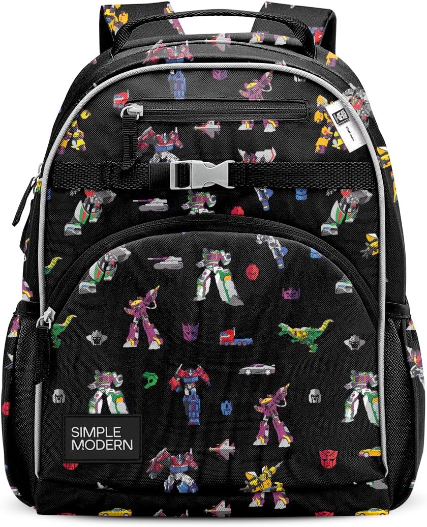 Simple Modern Transformers Kids Mochila para escuela, niñas, niños...