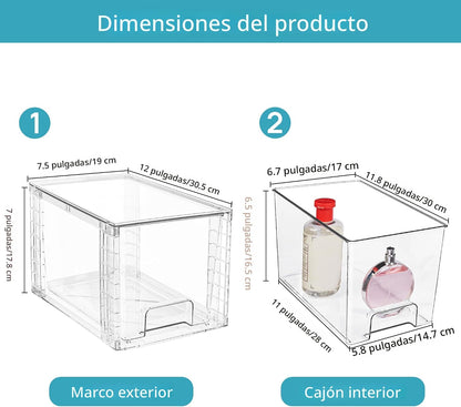 Vtopmart Paquete de 2 Cajones de Almacenamiento Apilables Grandes,...