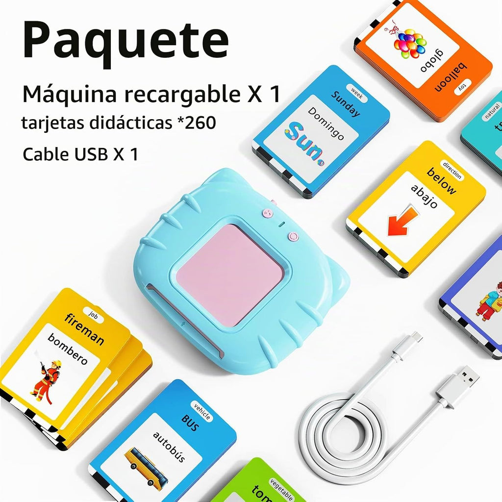 Lapare Tarjetas de Memoria en Audio Bilingües Español e Inglés con...
