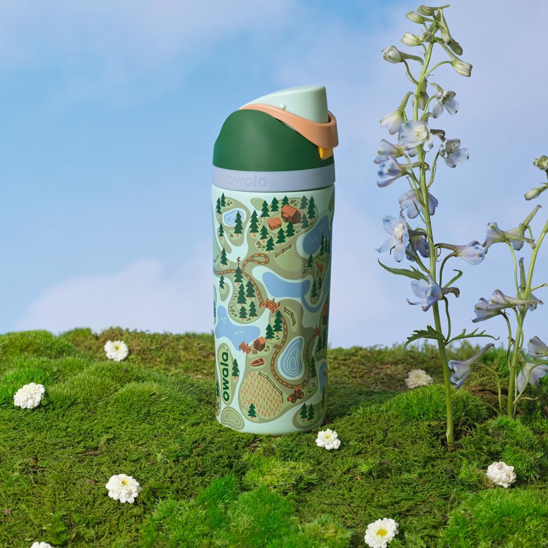 Owala FreeSip - Botella de agua de acero inoxidable para niños, 16...