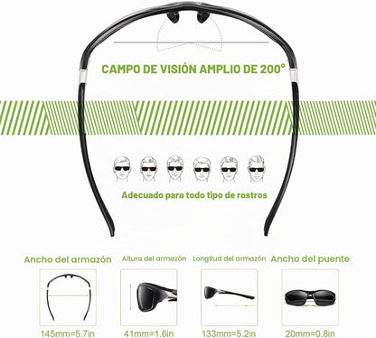 Foliful Paquete de 3 lentes de sol deportivos polarizados para homb...