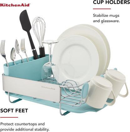 KitchenAid Escurridor de platos compacto que ahorra espacio, resist...