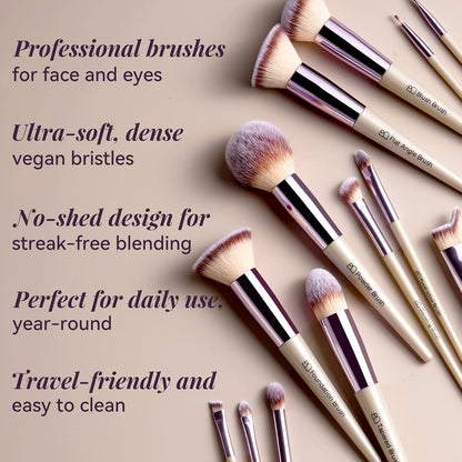 BS-MALL Juego de 18 brochas de maquillaje profesionales para base d...